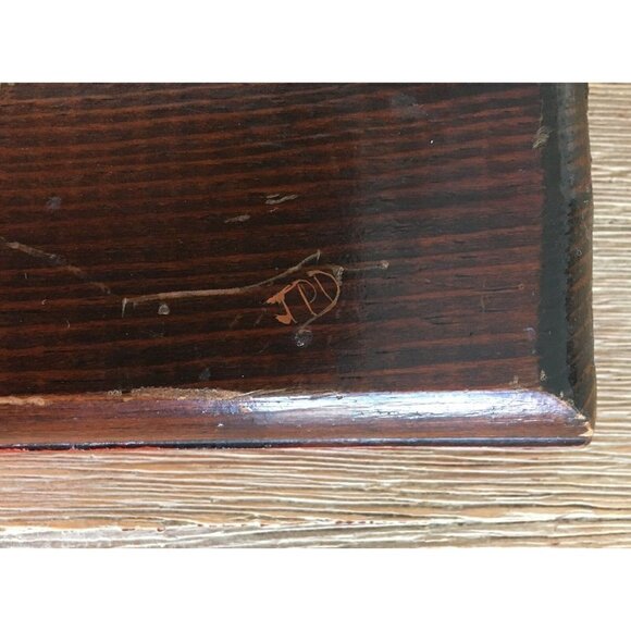 Primitive Wood Plaque Rustic Kitchen Hand Painted Carrot Mushroom Onion Signed - Picture 5 of 8